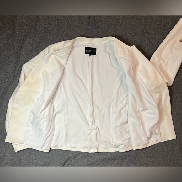 NWT Eloquii White Single Button Blazer - Picture 2 of 8